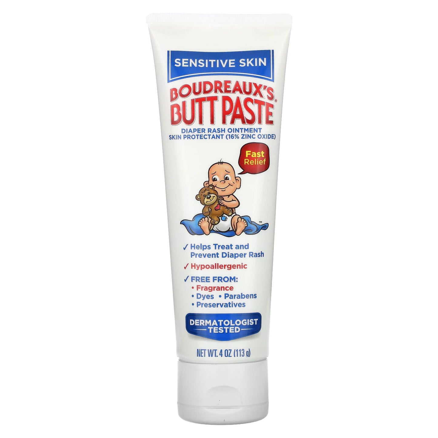 Boudreaux's Butt Paste, Butt Paste, Diaper Rash Ointment, Sensitive Skin, 4 oz (113 g)