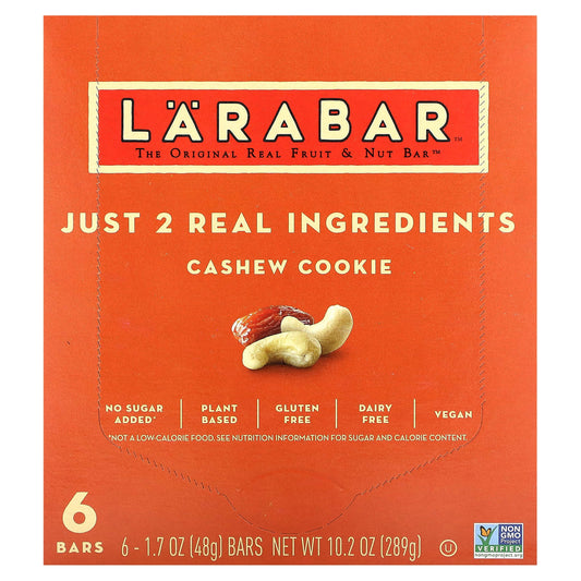 Larabar-The Original Real Fruit & Nut Bar-Cashew Cookie-6 Bars-1.7 oz (48 g) Each