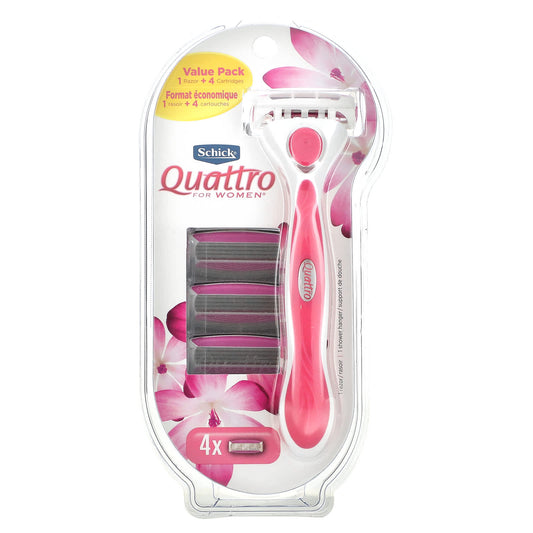 Schick-Quattro For Women-1 Razor + 4 Cartridges