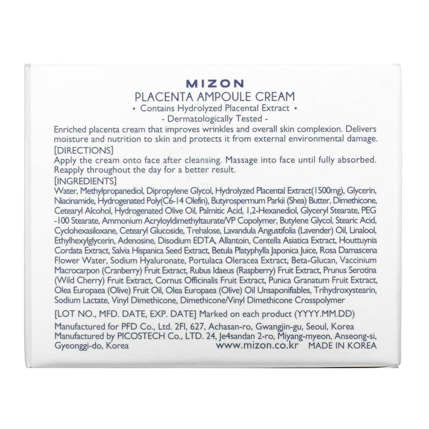 Mizon, Placenta Ampoule Cream, 1.69 fl oz (50 ml)