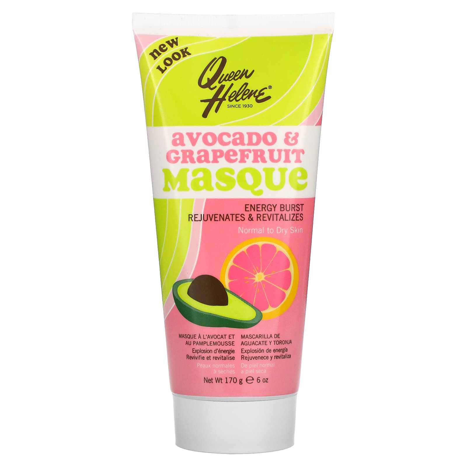 Queen Helene-Avocado & Grapefruit Masque-Normal to Dry Skin-6 oz (170 g)