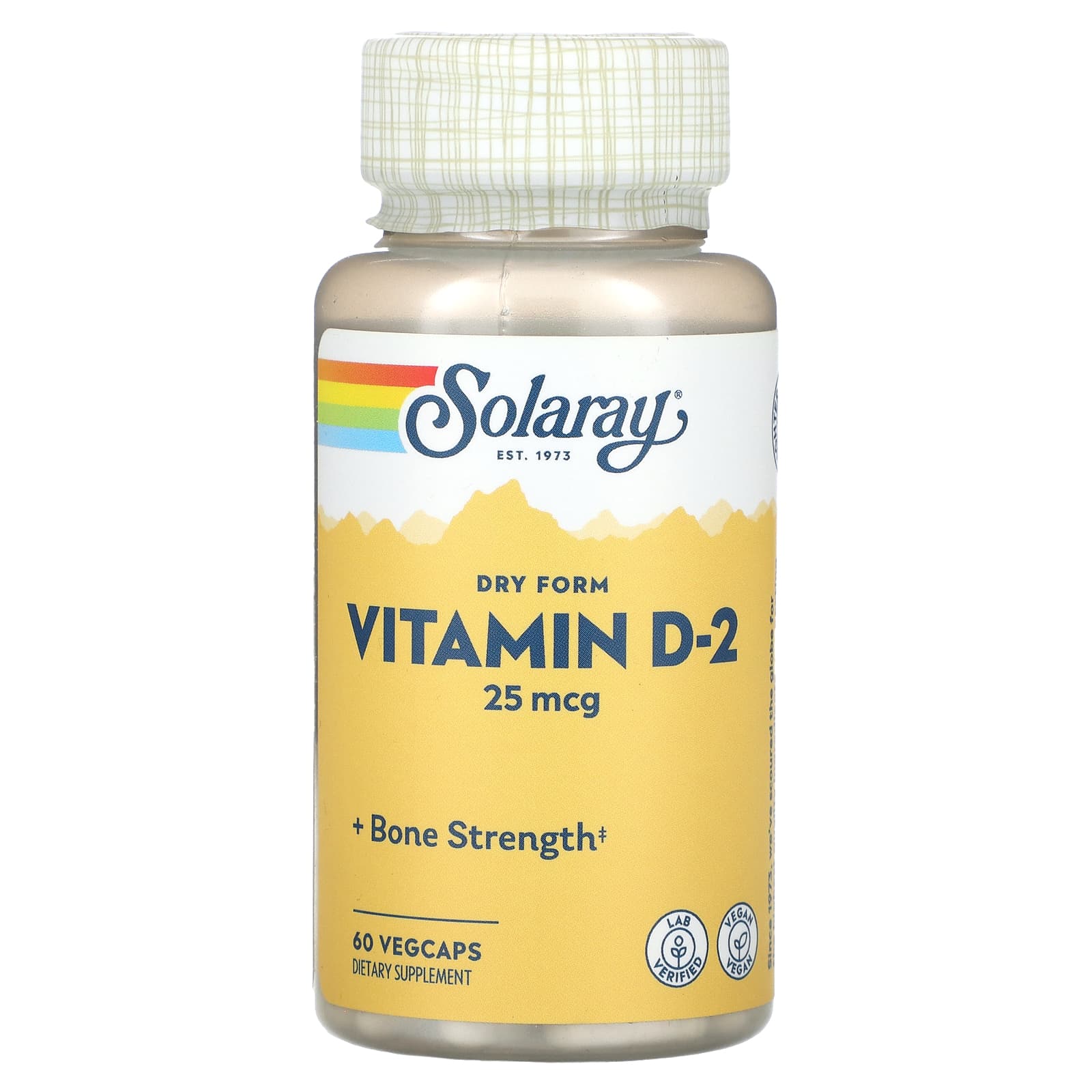 Solaray-Dry Form Vitamin D-2-25 mcg-60 VegCaps