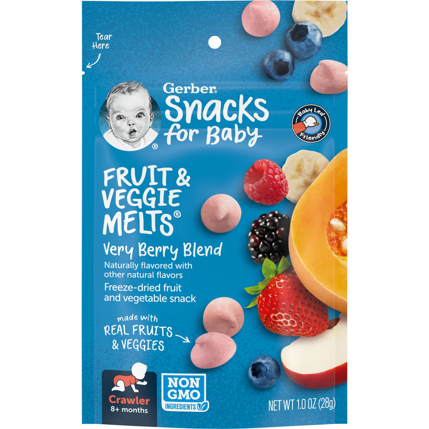 Gerber-Snacks for Baby-Fruit & Veggie Melts-8+ Months-Very Berry Blend-1 oz (28 g)