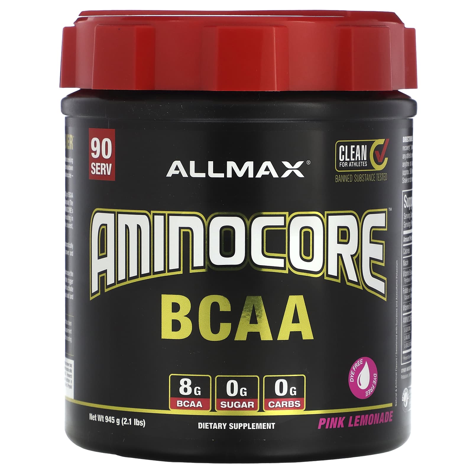 ALLMAX-AMINOCORE BCAA-Pink Lemonade-2.1 lbs (945 g)