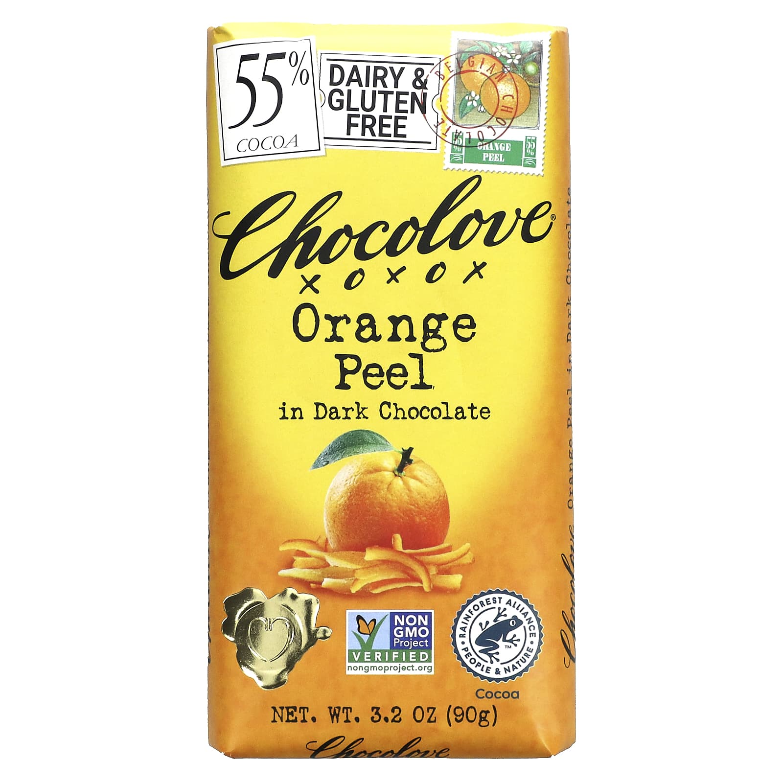 Chocolove-Orange Peel in Dark Chocolate-55% Cocoa-3.2 oz (90 g)