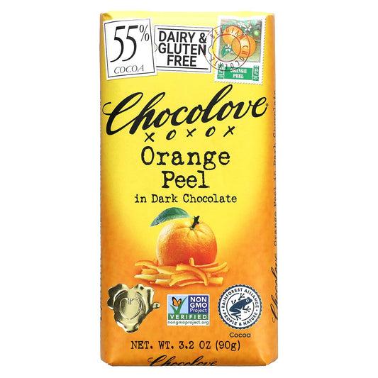 Chocolove-Orange Peel in Dark Chocolate-55% Cocoa-3.2 oz (90 g)