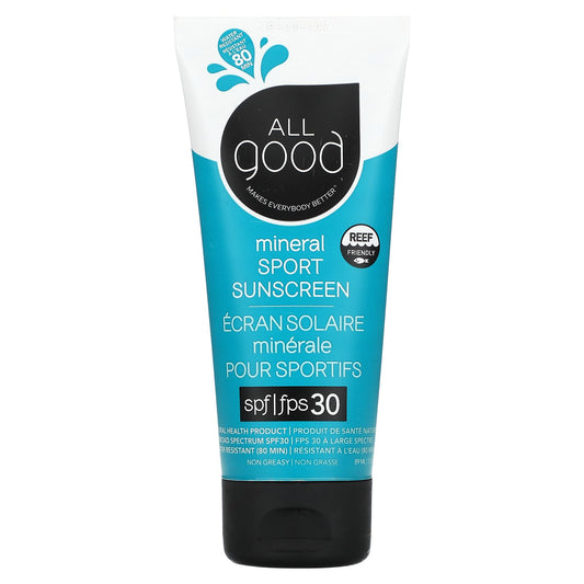 All Good Products-Mineral Sport Sunscreen-SPF 30-3 fl oz (89 ml)