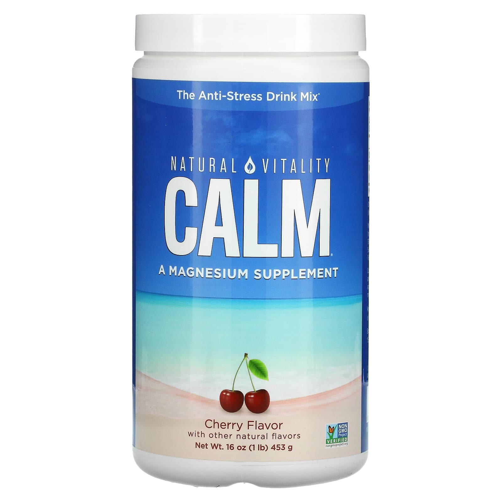 Natural Vitality-CALM-The Anti-Stress Drink Mix-Cherry-16 oz (453 g)