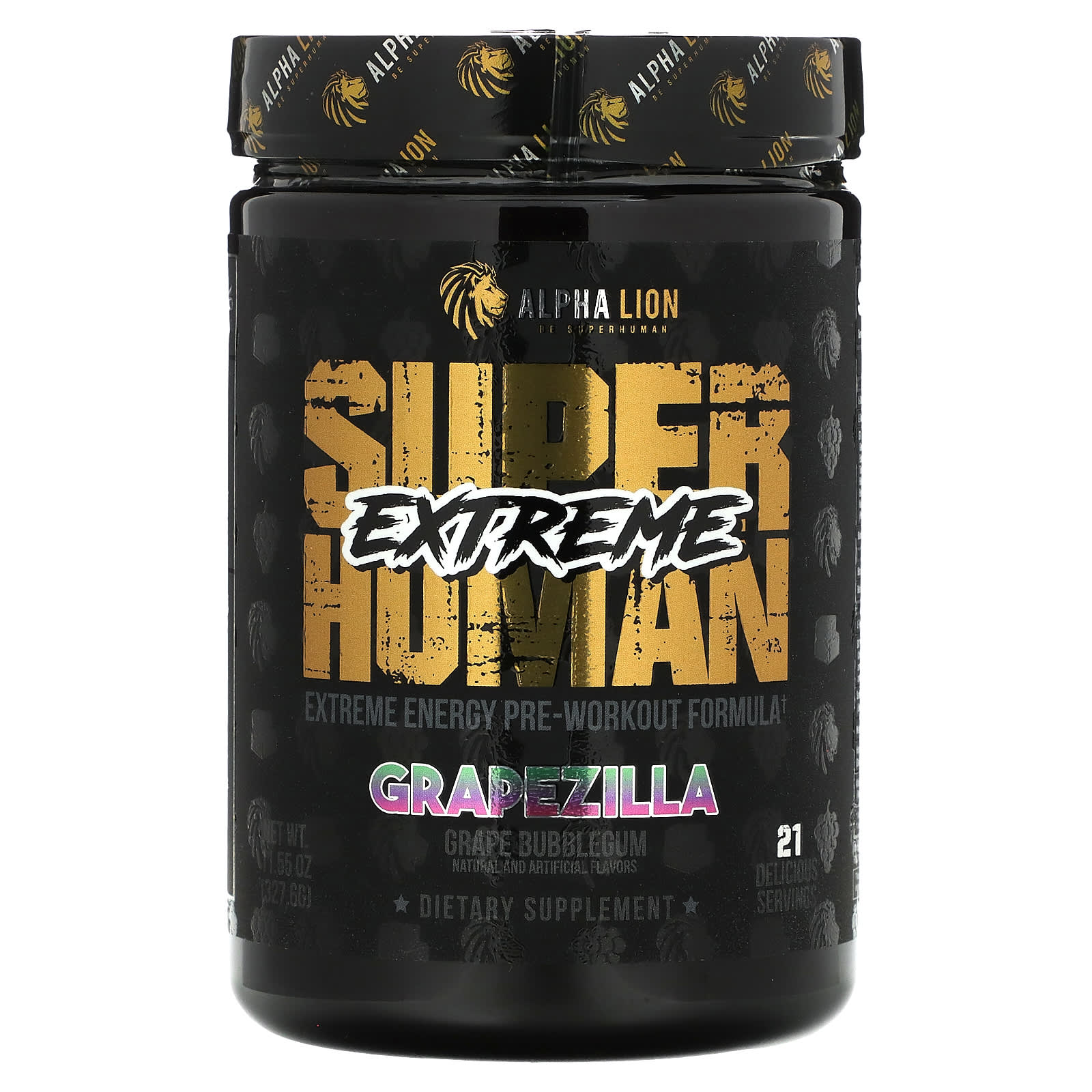 ALPHA LION-SuperHuman Extreme-Grapezilla-Grape Bubblegum-11.55 oz (327.6 g)