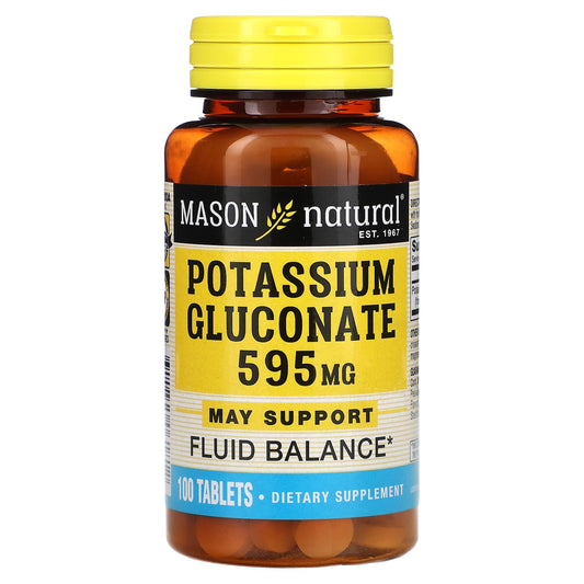 Mason Natural-Potassium Gluconate-595 mg-100 Tablets