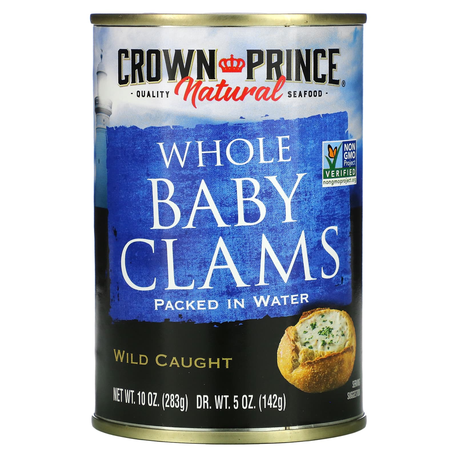 Crown Prince Natural-Whole Baby Clams-Packed in Water-10 oz (283 g)