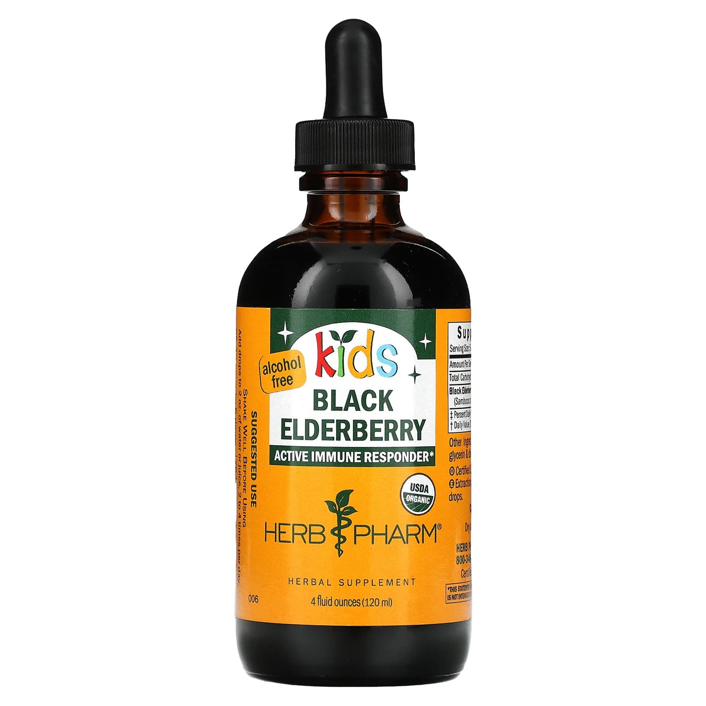 Herb Pharm-Kids-Black Elderberry-Alcohol Free-4 fl oz (120 ml)