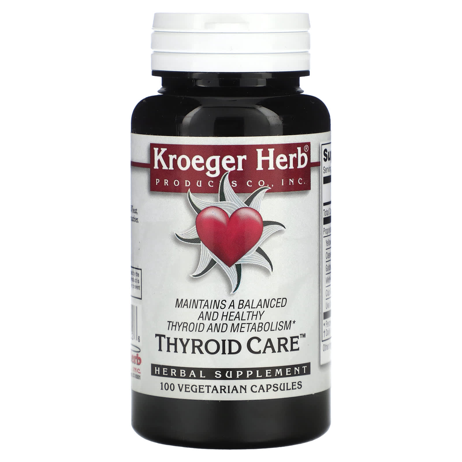 Kroeger Herb Co-Thyroid Care-100 Vegetarian Capsules