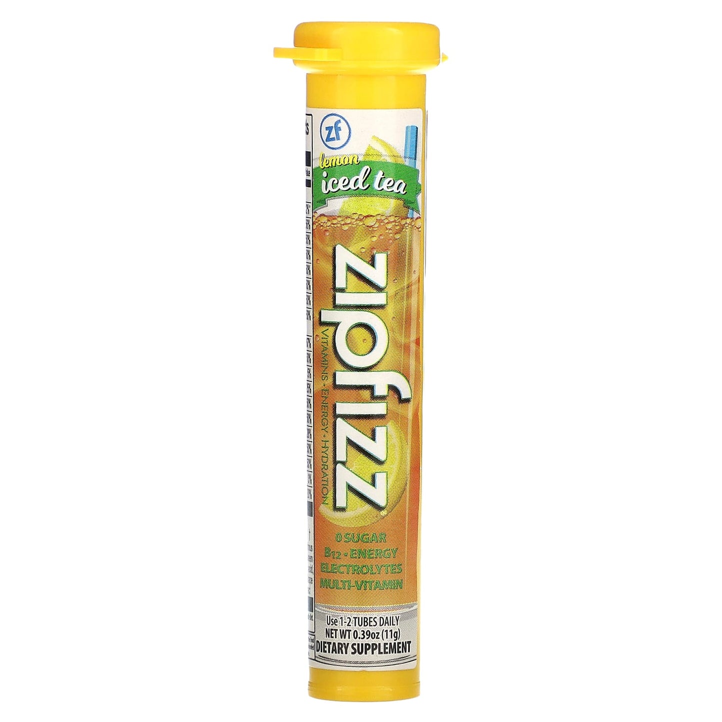 Zipfizz, Iced Tea, Healthy Energy Mix with B12, Lemon, 20 Tubes, 0.39 oz (11 g) Each