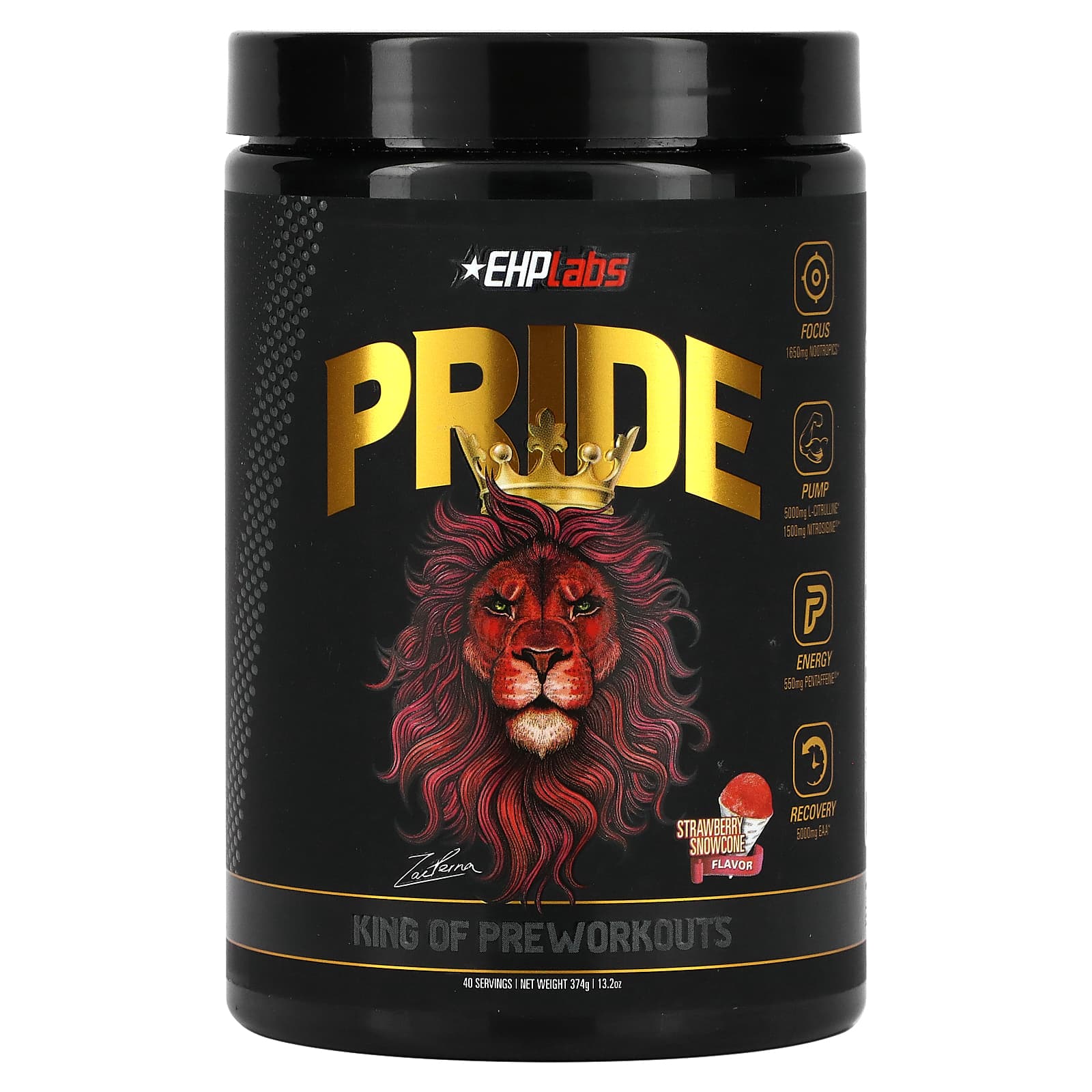 EHPlabs-Pride-King of Pre Workouts-Strawberry Snowcone -13.2 oz (374 g)