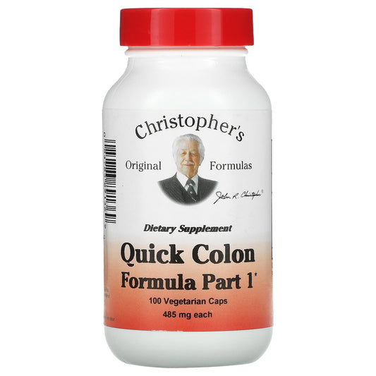 Christopher's Original Formulas-Quick Colon Formula-Part 1-485 mg-100 Vegetarian Caps