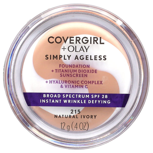 Covergirl-Olay Simply Ageless Foundation-SPF 28-215 Natural Ivory-0.4 oz (12 g)