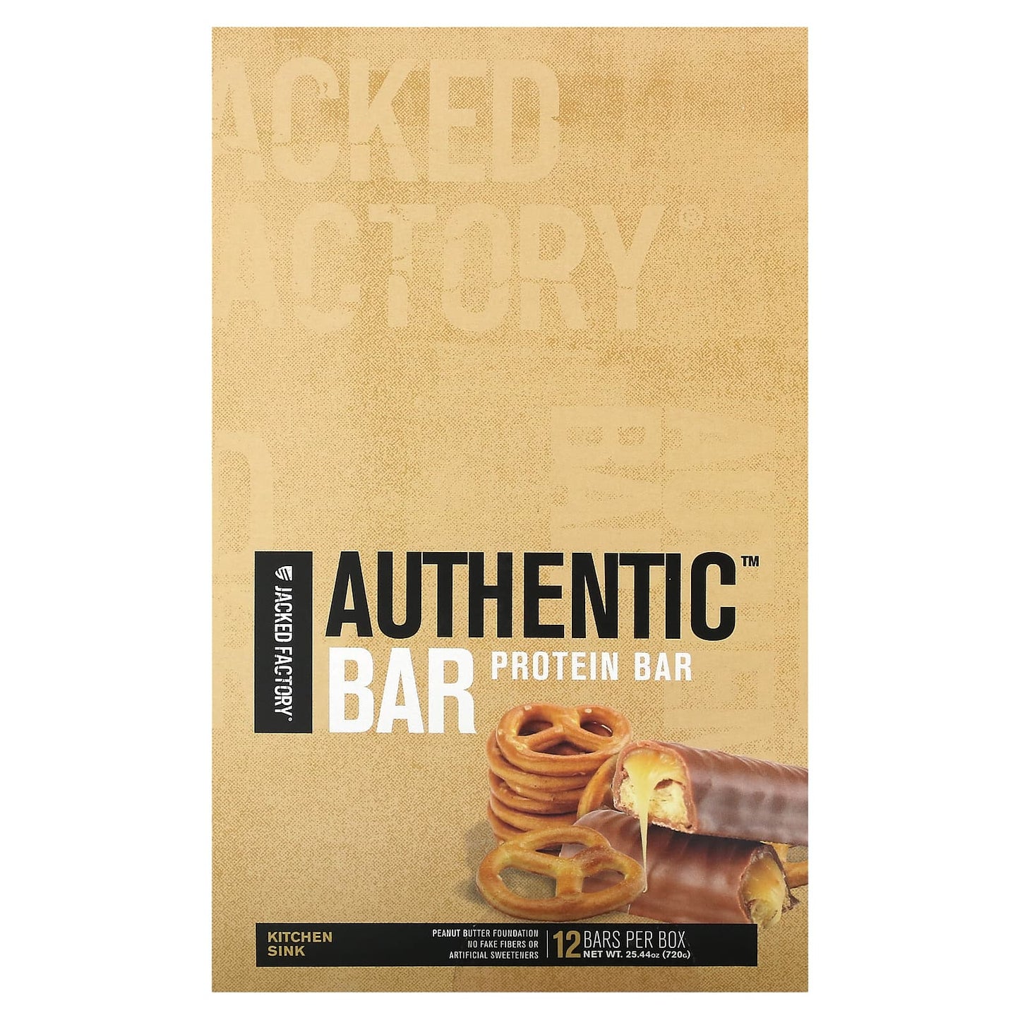 Jacked Factory-Authentic Bar-Protein Bar-Kitchen Sink-12 Bars-2.12 oz (60 g) Each