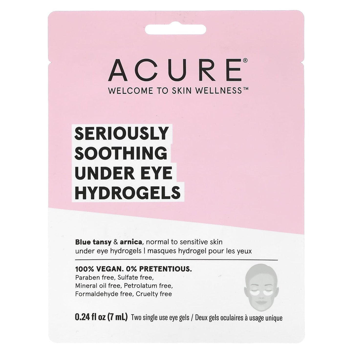 ACURE-Seriously Soothing Under Eye Hydrogels-Two Single Use Eye Gels-0.24 fl oz (7 ml)