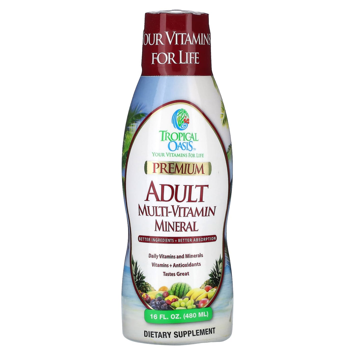 Tropical Oasis-Premium Multi-Vitamin Mineral-For Adults-16 fl oz (480 ml)