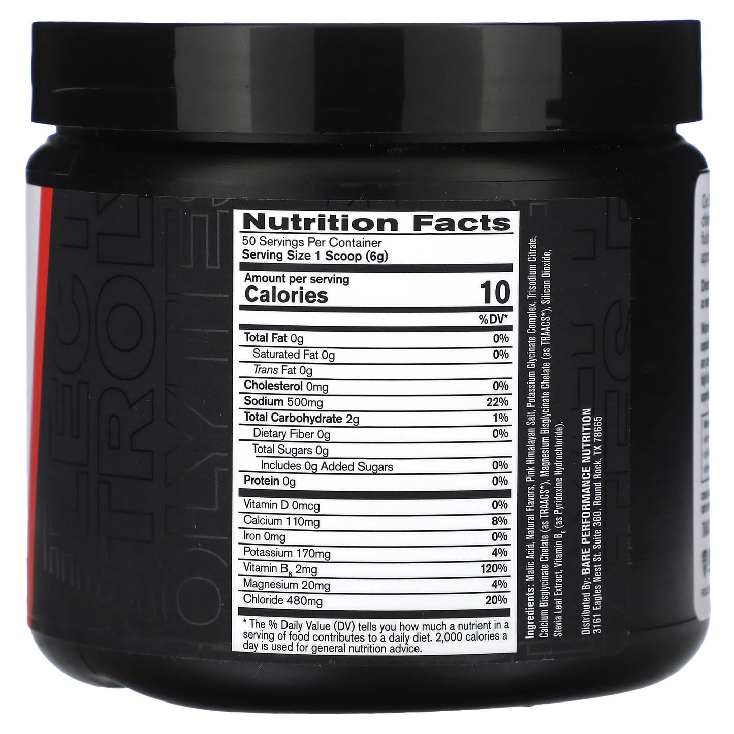 Bare Performance Nutrition, Electrolytes, Hydration Drink Mix, Salted Watermelon, 10.6 oz (300 g)