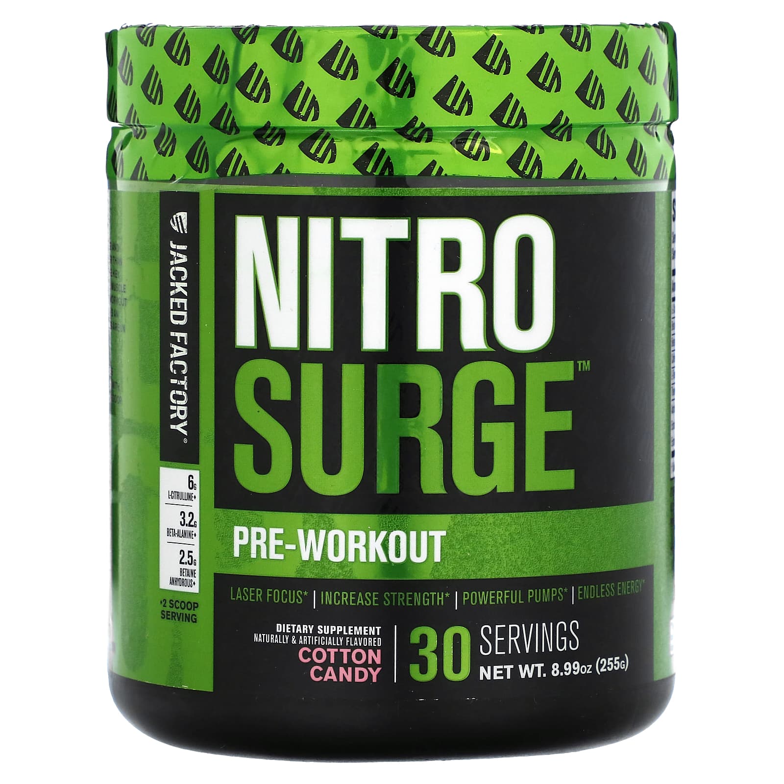 Jacked Factory-Nitro Surge-Pre-Workout-Cotton Candy-8.99 oz (255 g)