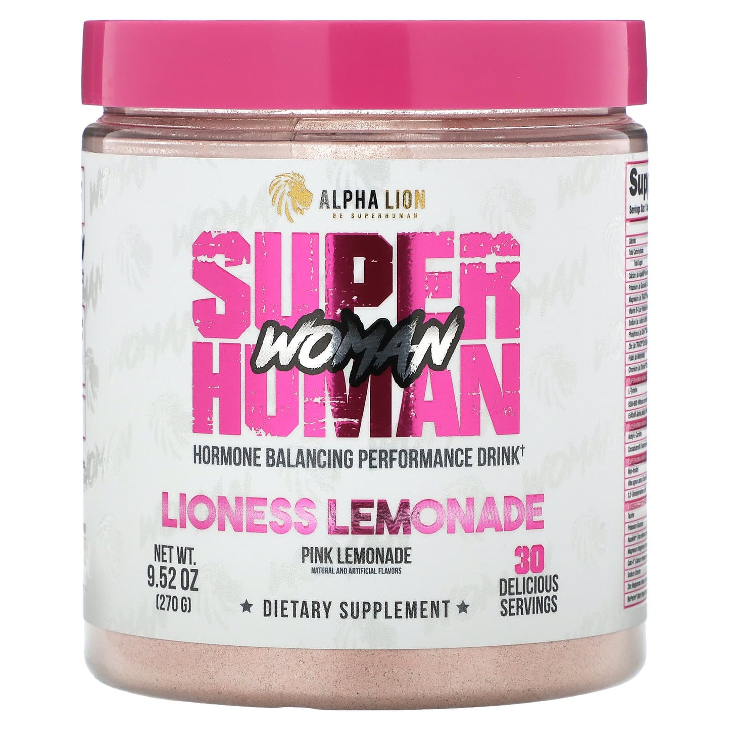 ALPHA LION-SuperHuman Woman-Lioness Lemonade-Pink Lemonade-9.52 oz (270 g)