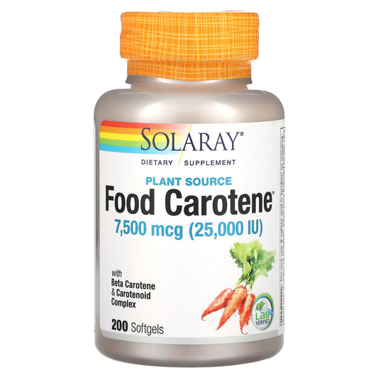 Solaray-Food Carotene-7,500 mcg (25,000 IU)-200 Softgels