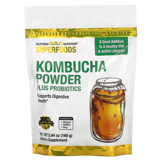 California Gold Nutrition-SUPERFOODS - Kombucha Powder Plus Probiotics-5.64 oz (160 g)