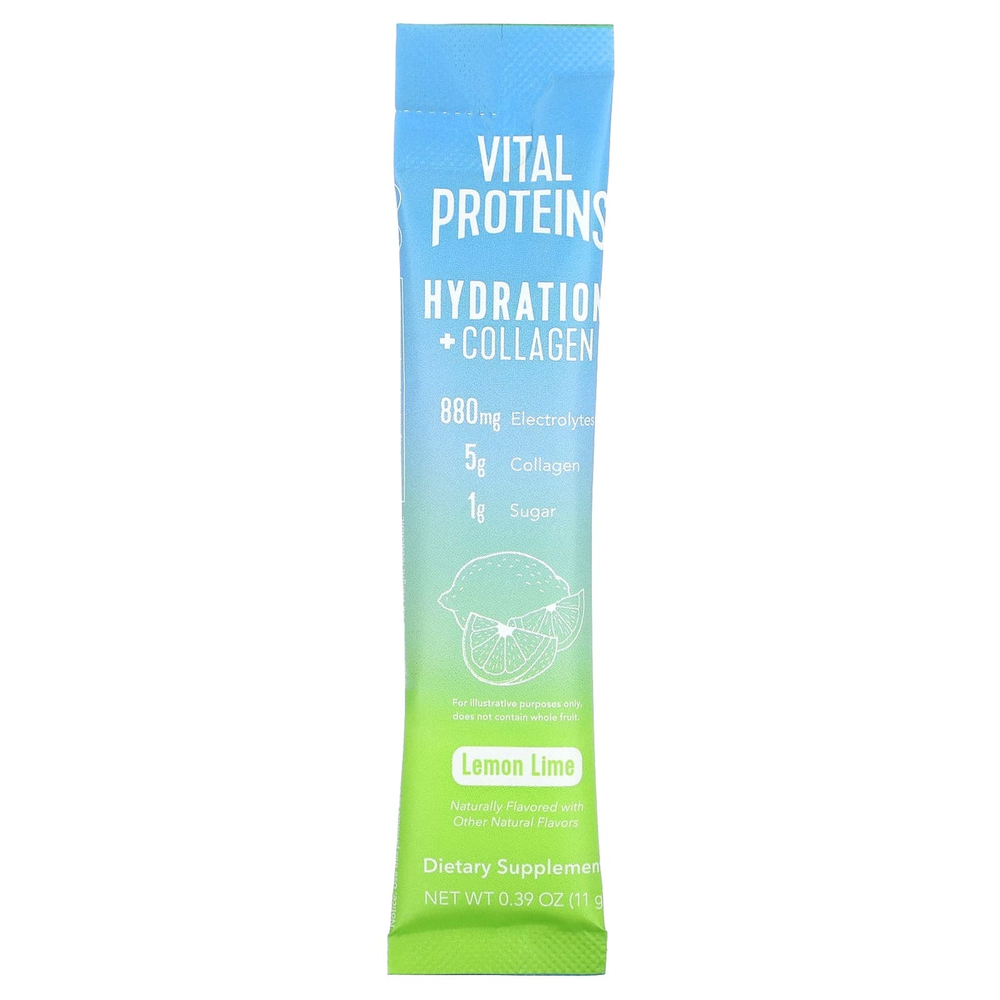 Vital Proteins, Hydration + Collagen, Lemon Lime, 7 Packets, 0.39 oz (11 g) Each