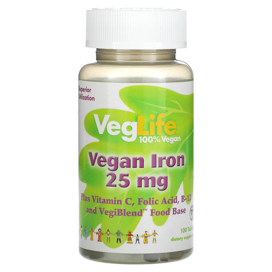 VegLife-Vegan Iron-25 mg-100 Tablets