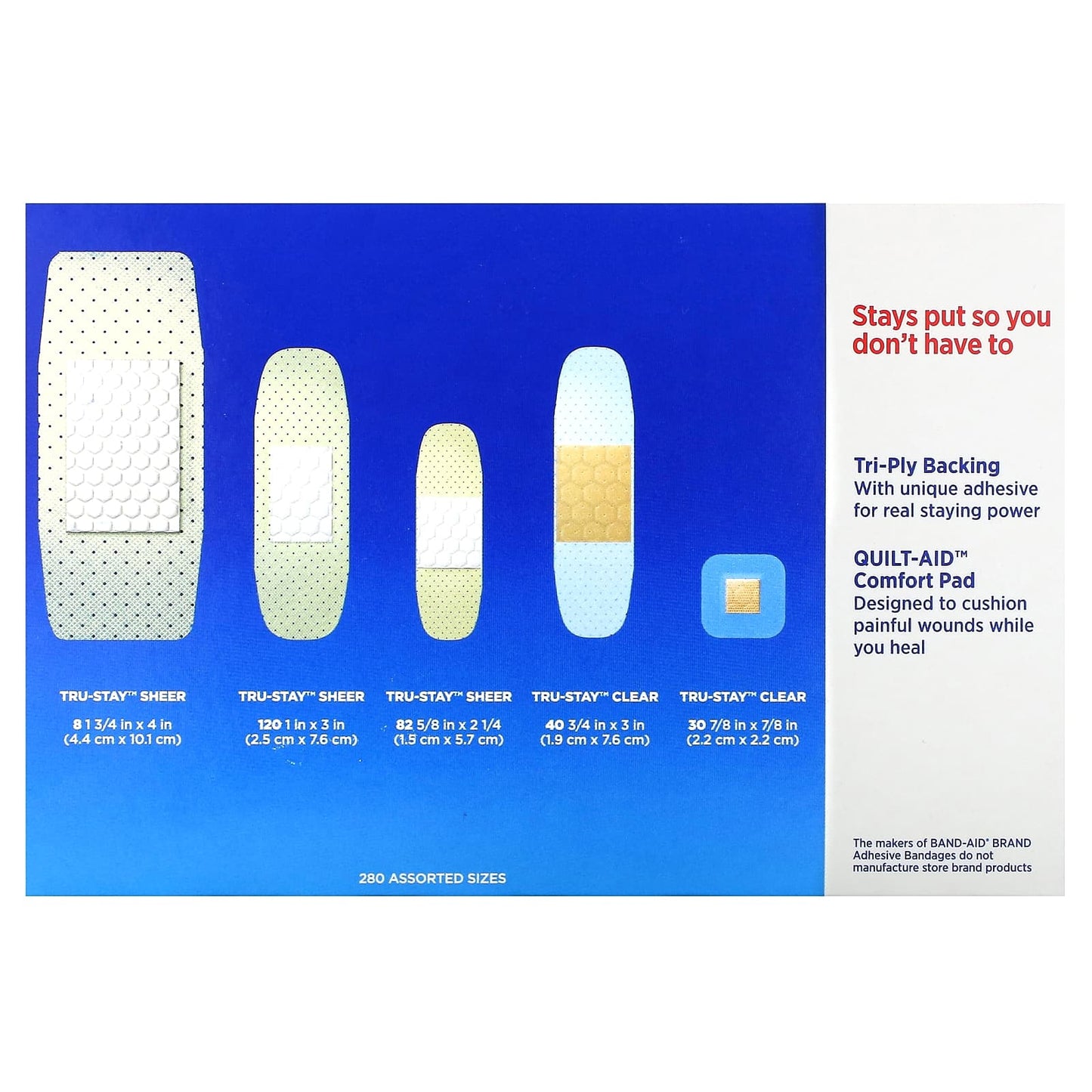 Band Aid, Adhesive Bandages, Family Pack, 280 Assorted Sizes