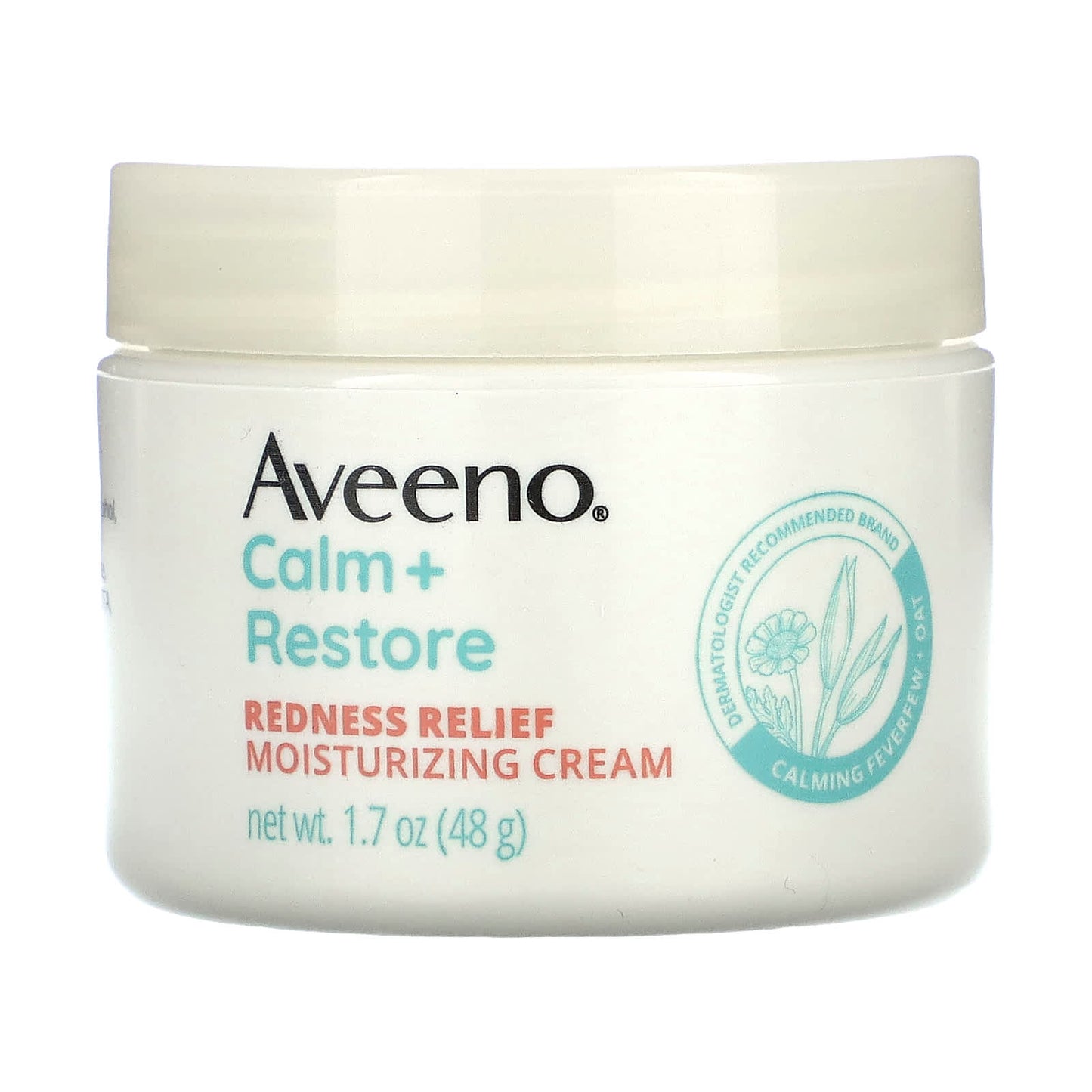 Aveeno-Calm + Restore-Redness Relief Moisturizing Cream-Sensitive Skin-Fragrance Free-1.7 oz (48 g)