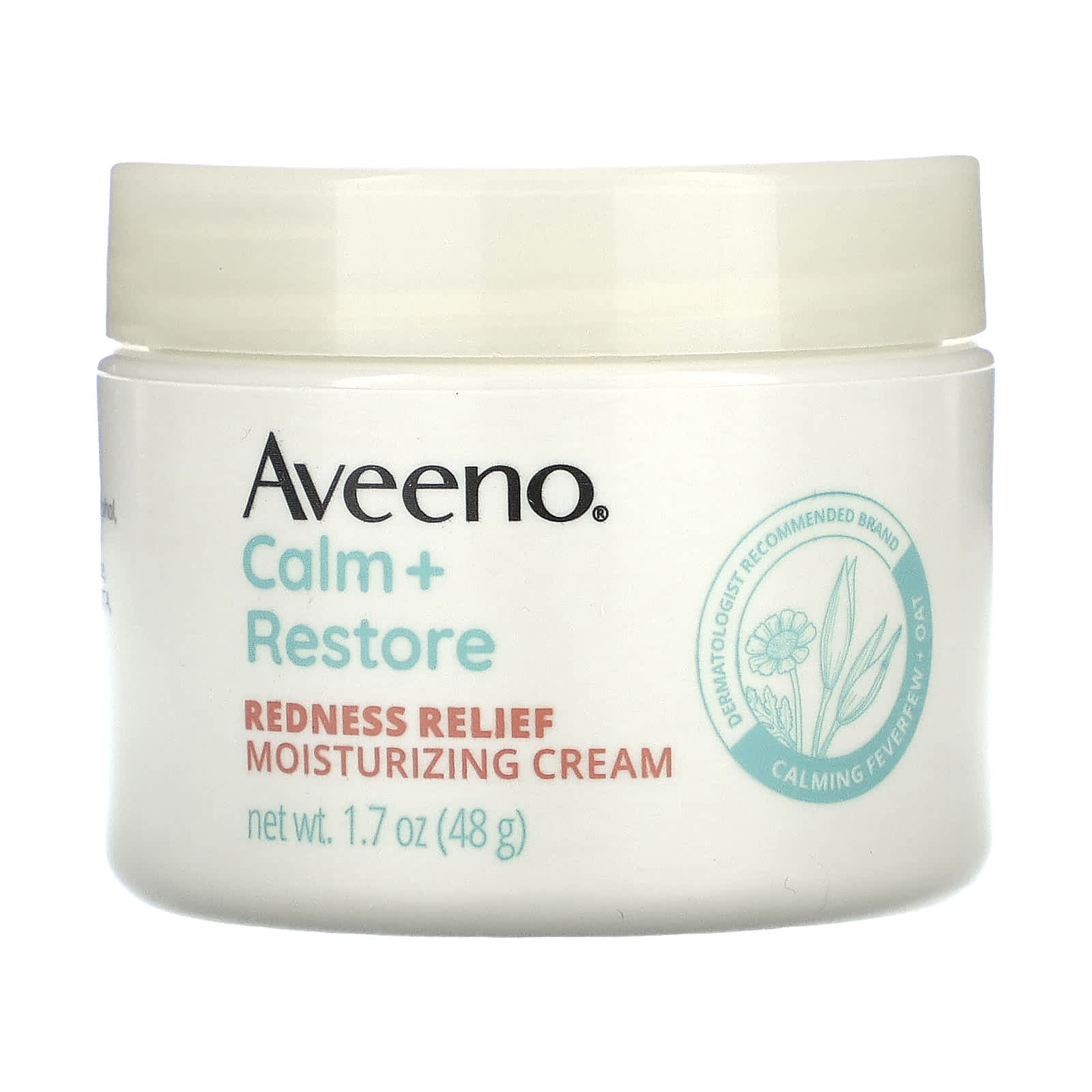 Aveeno-Calm + Restore-Redness Relief Moisturizing Cream-Sensitive Skin-Fragrance Free-1.7 oz (48 g)