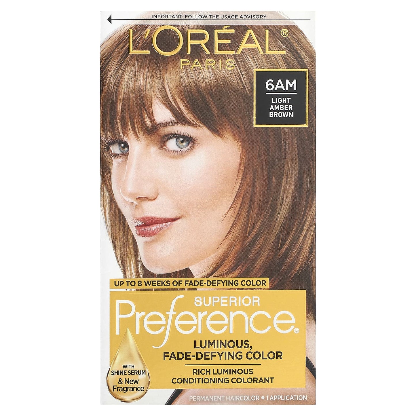 L'Oréal-Superior Preference-Luminous-Fade-Defying Color-6 AM Light Amber Brown-1 Application