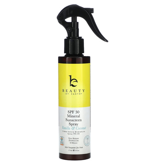 Beauty By Earth-Mineral Sunscreen Spray-SPF 30-Vanilla & Coconut-6 fl oz (177 ml)