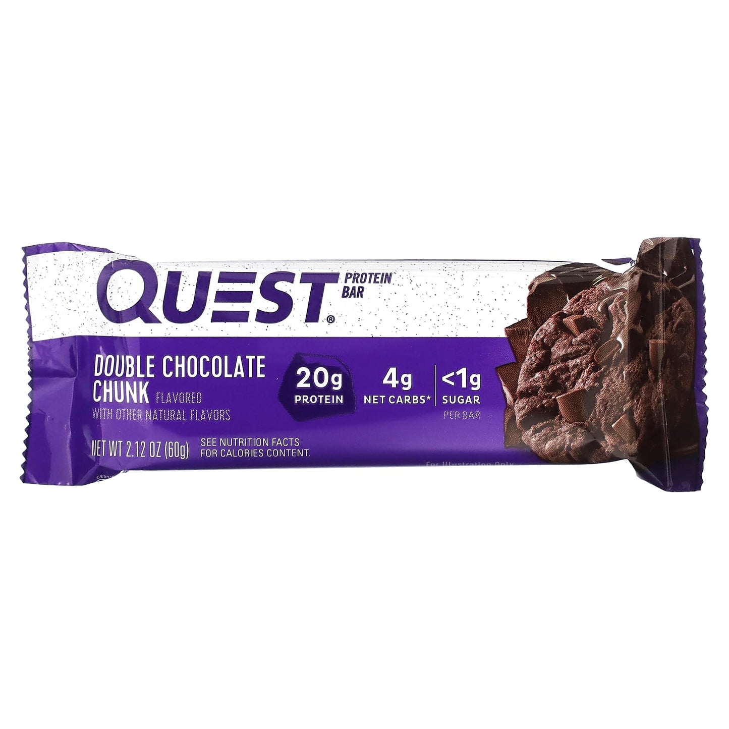 Quest Nutrition, Protein Bar, Double Chocolate Chunk, 4 Bars, 2.12 oz (60 g) Each