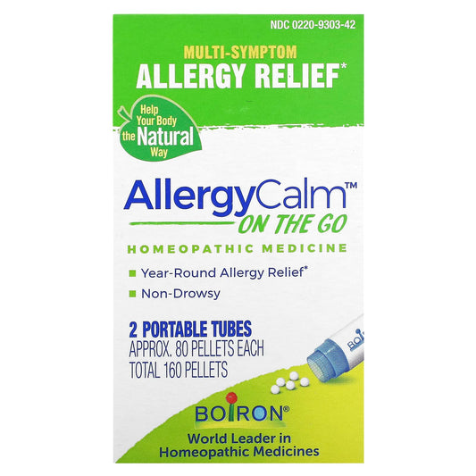 Boiron-AllergyCalm On The Go-2 Portables Tubes-Approx. 80 Pellets Each