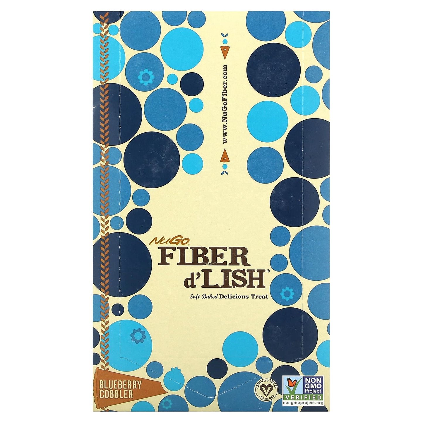 NuGo Nutrition-Fiber d'Lish-Blueberry Cobbler-16 Bars 1.6 oz (45 g) Each