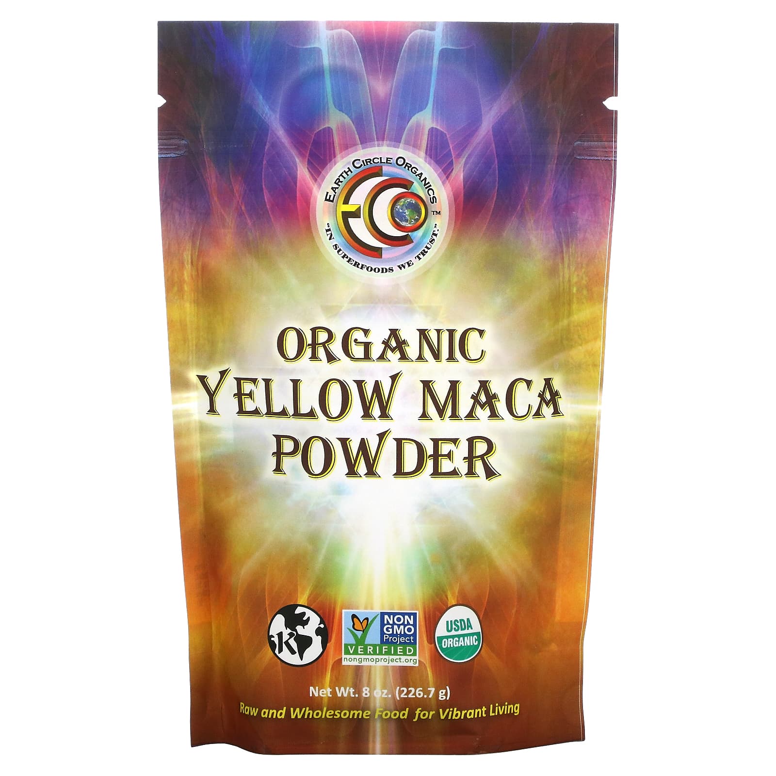 Earth Circle Organics-Organic Yellow Maca Powder-8 oz (226.7 g)