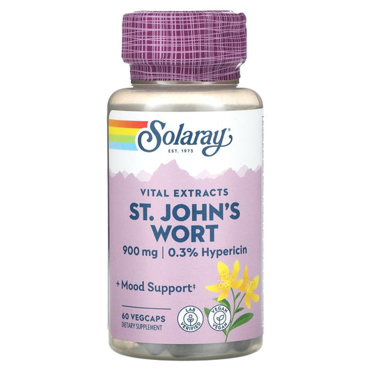 Solaray-Vital Extracts-St. John's Wort-900 mg-60 VegCaps (450 mg per Capsule)