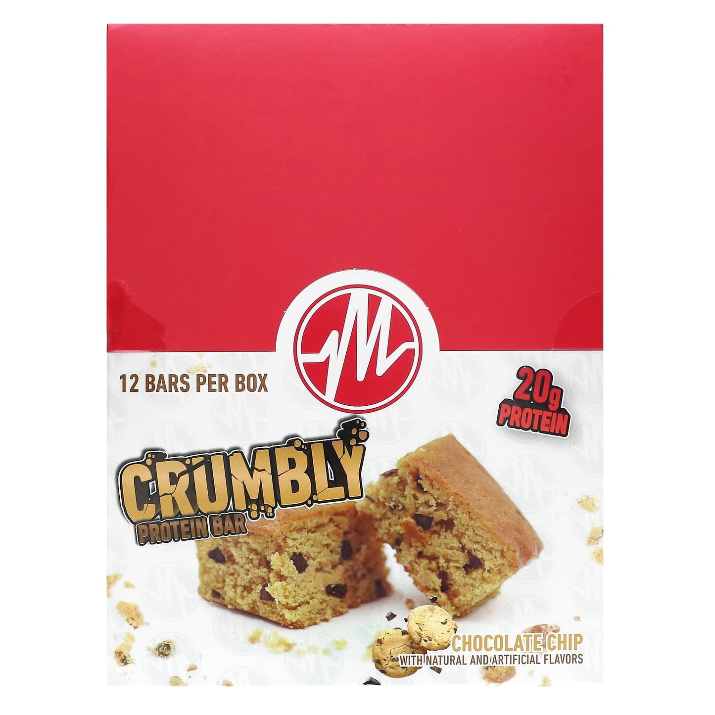 Metabolic Nutrition-Crumbly Protein Bar-Chocolate Chip-12 Bars-2.65 oz (75 g) Each