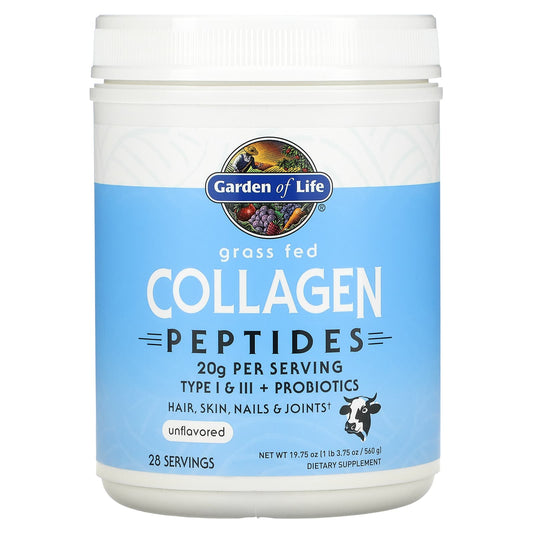 Garden of Life-Grass Fed Collagen Peptides-Unflavored-19.75 oz (560 g)