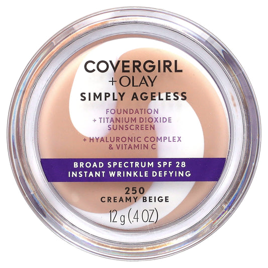 Covergirl-Olay Simply Ageless Foundation-250 Creamy Beige-0.4 oz (12 g)