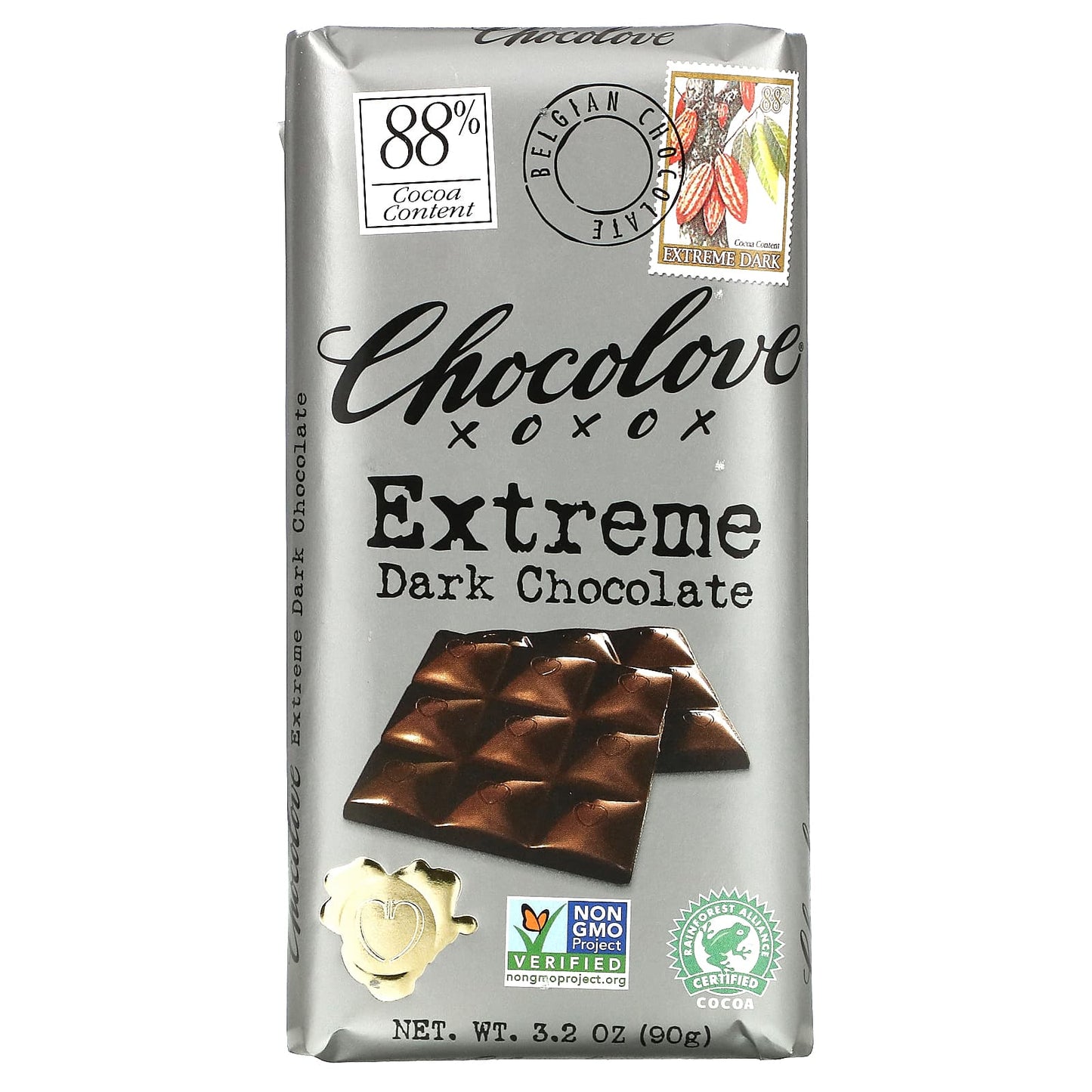 Chocolove-Extreme Dark Chocolate-88% Cocoa Content-3.2 oz (90 g)