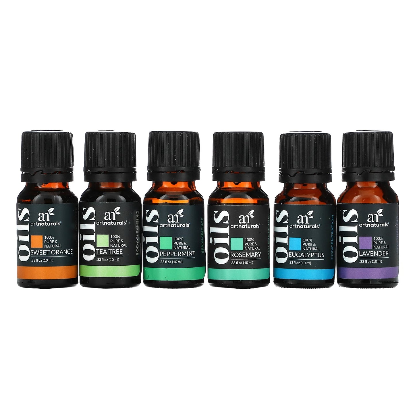 artnaturals, Top 6 Essential Oils Set, 6 Piece Set, .33 fl oz (10 ml) Each