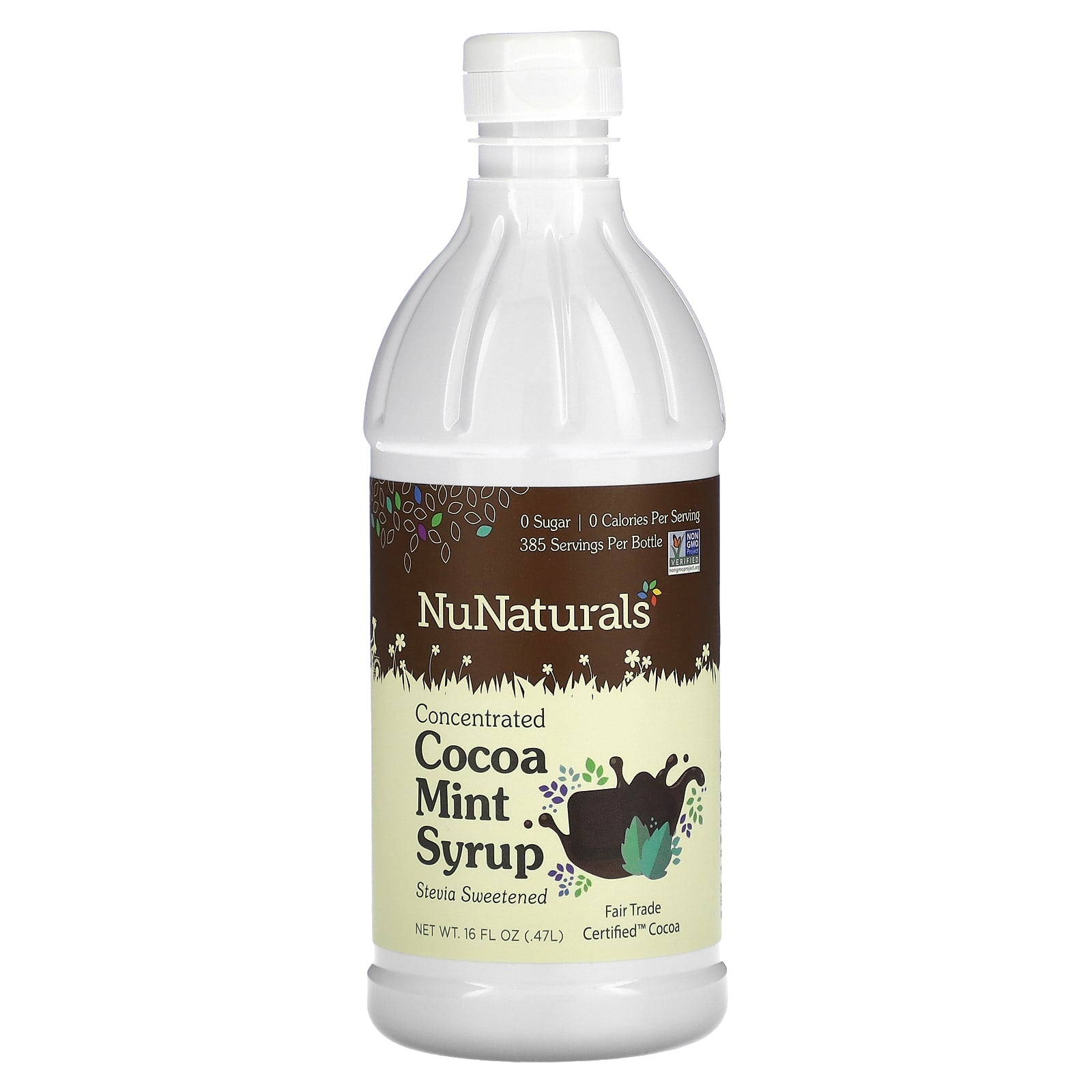 NuNaturals-Concentrated Cocoa Mint Syrup-16 fl oz (0.47 l)