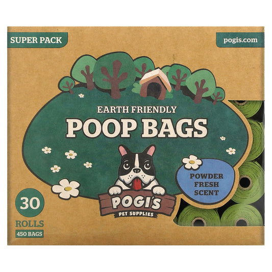 Pogi's Pet Supplies-Earth Friendly Poop Bags-Powder Fresh-30 Rolls-450 Bags