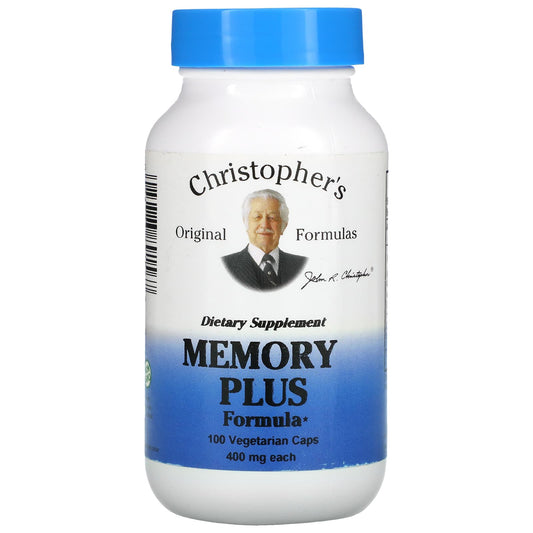 Christopher's Original Formulas-Memory Plus Formula-800 mg-100 Vegetarian Caps (400 mg per Capsule)