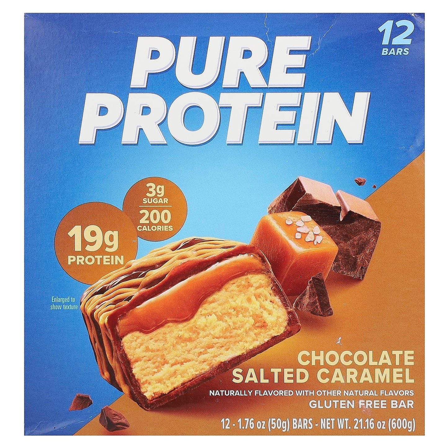 Pure Protein-Gluten Free Bar-Chocolate Salted Caramel-12 Bars-1.76 oz (50 g) Each